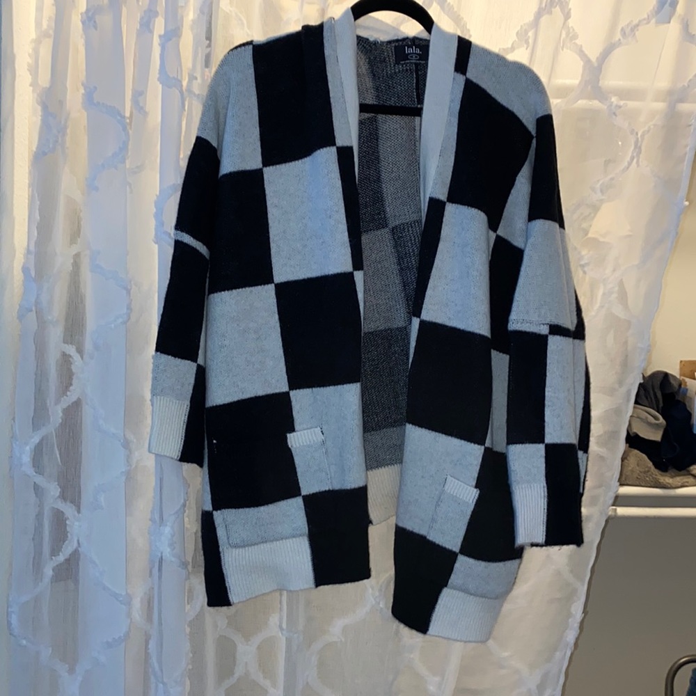 Dressed in lala checkered cardigan